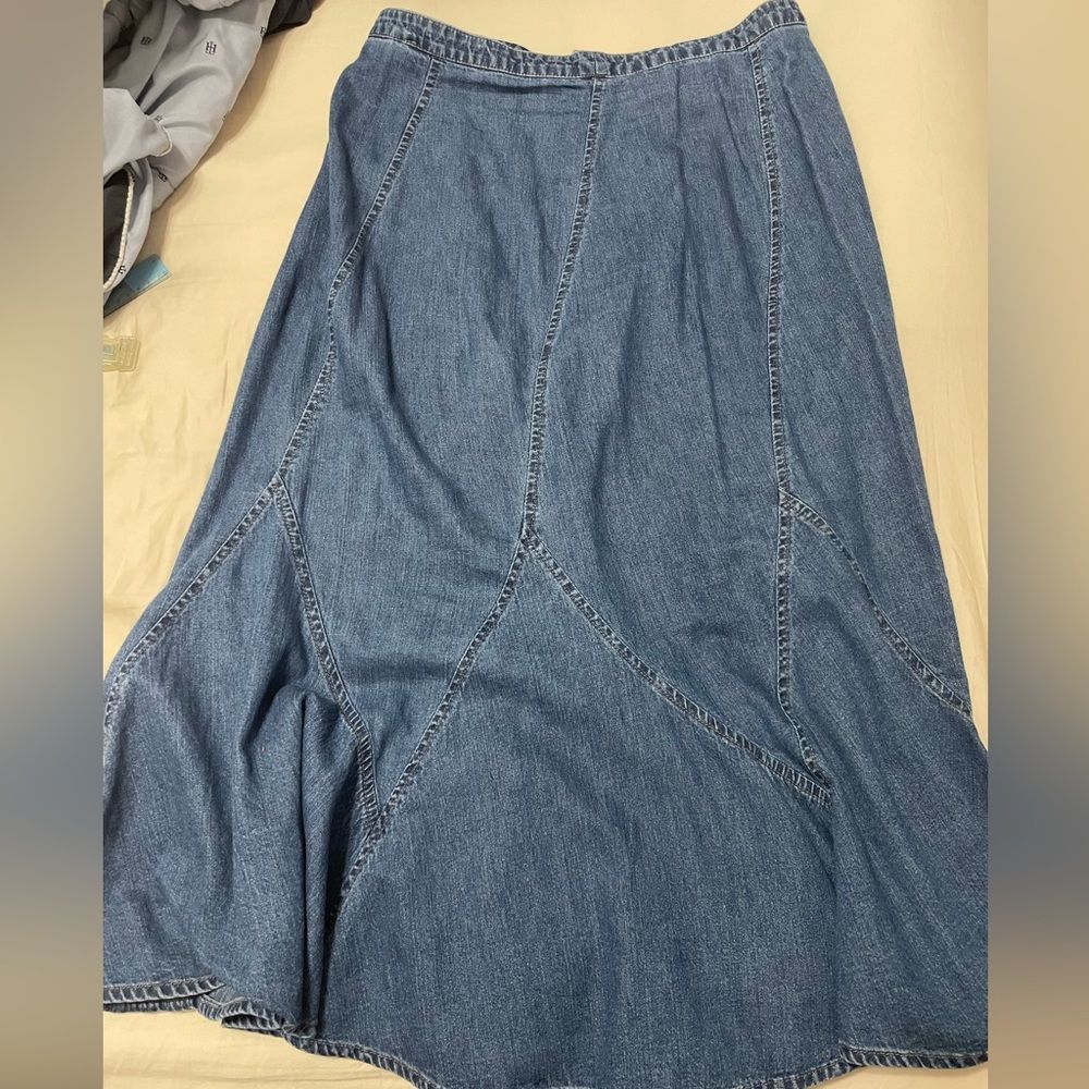 VINTAGE DENIM SKIRT A-Line Midi Size 10
